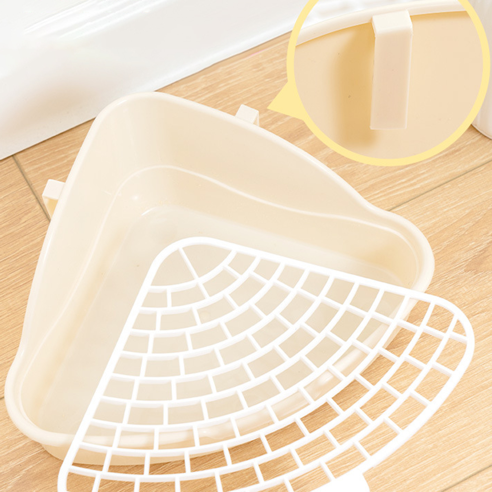 Bandeja de arena para conejos, orinal para animales, entrenador de conejitos, caja de inodoro esquinera para hurón, hámster, dragón, gato, conejillo de indias, suministros holandeses