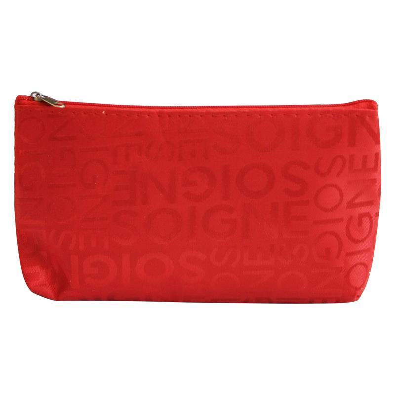 Neue Casual Make-Up Tasche Große Kapazität Brief Druck Tragbare Brief Drucken Zipper Kosmetik Tasche Kultur Beutel Für Reise: Red