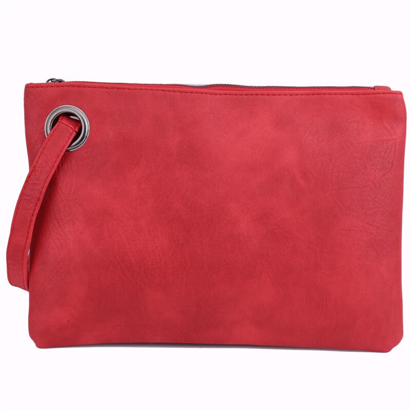 Solid Handtasche frauen Kupplung Tasche Leder Frauen Hülle Tasche Zipper Abend Tasche Weibliche Handtasche Kupplungen: red