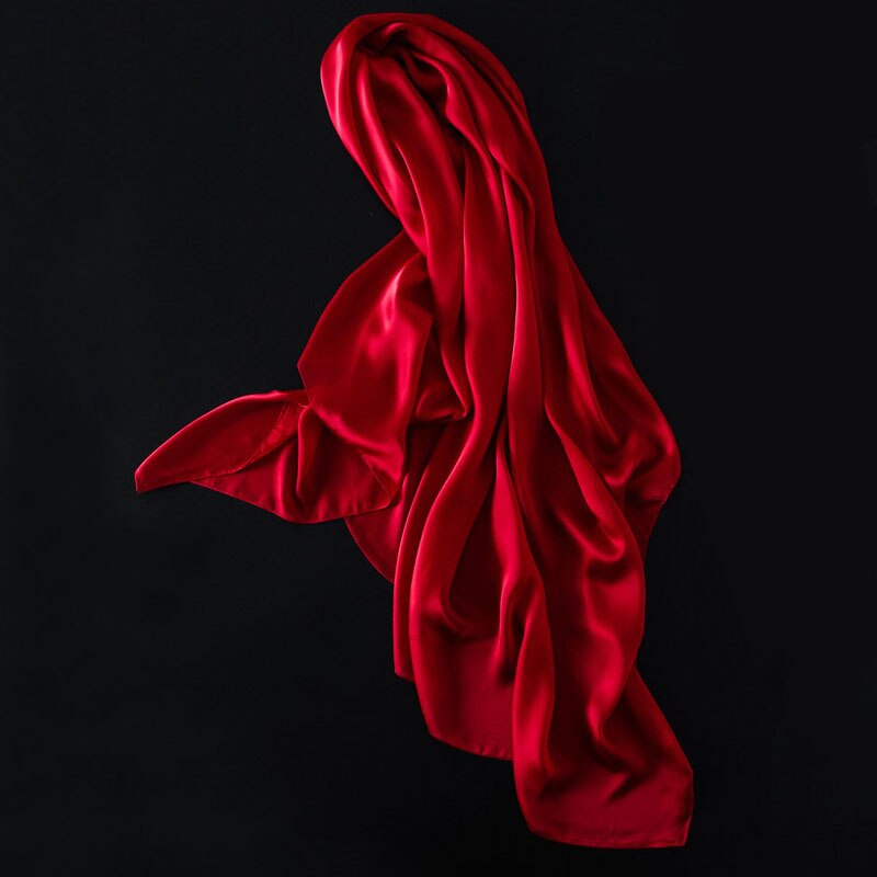[aetrends] 12 enfärgade scarf siden filt scarf dam scarves z -3060: Vin, röd