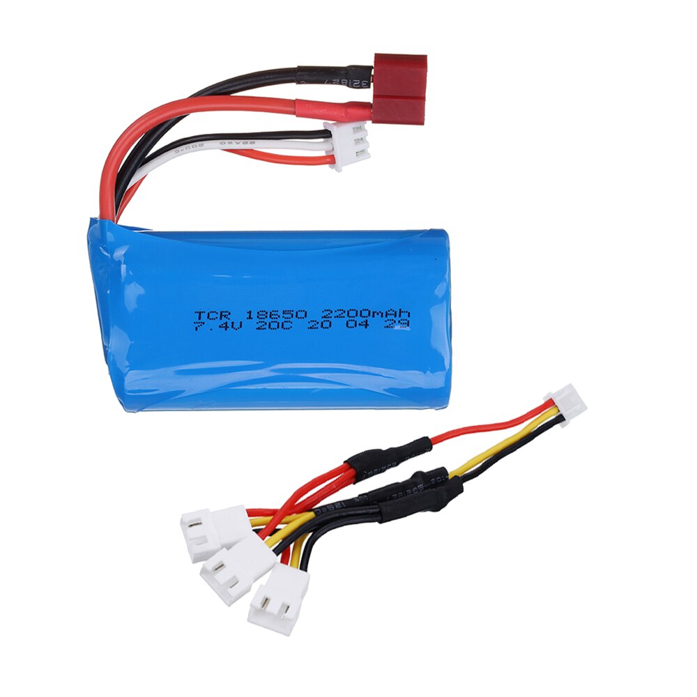 7.4V 2200mAh 18650 Lipo Batery for remote control helicopter toys parts 7.4 V 2200 mAH Lipo battery T Plug RC model: 1pcs 3in1