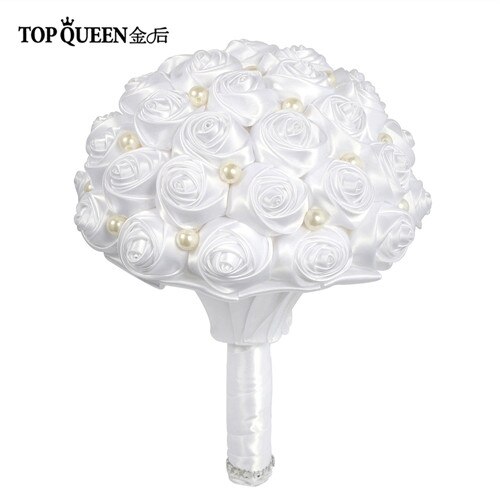 Topqueen F3-WT Bruiloft Decoratie Boeket Bruiden Boeket Bruiloft Bloemen Bruid Bloem Bruiloft Boeket Wit Coctailkleding: bride bouquet