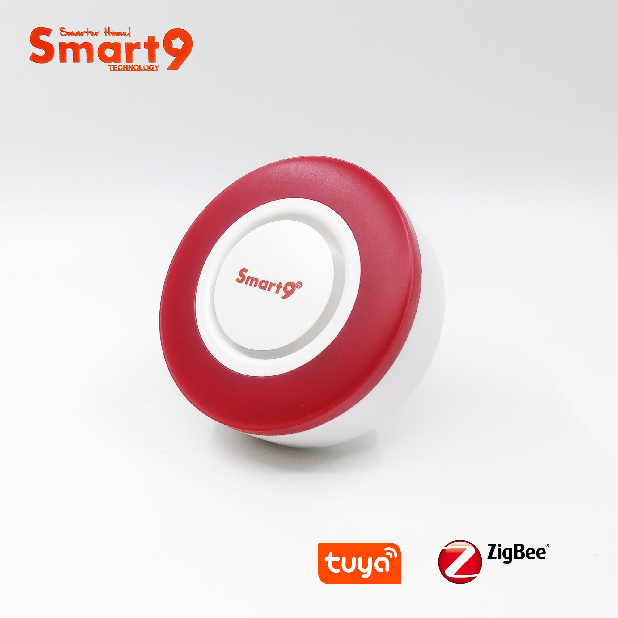 Alarma ZigBee Hooter Smart9 que funciona con TuYa ZigBee Hub, sirena inteligente con sonido y luz de Flash automatización por Smart Life App