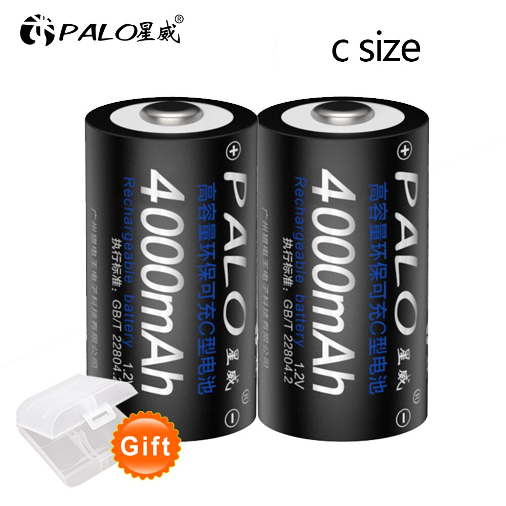 4 stuks C 1.2V 4000mAh oplaadbare batterij C type ni-mh hoge capaciteit huidige batterijen + smart charger voor AA AAA C D