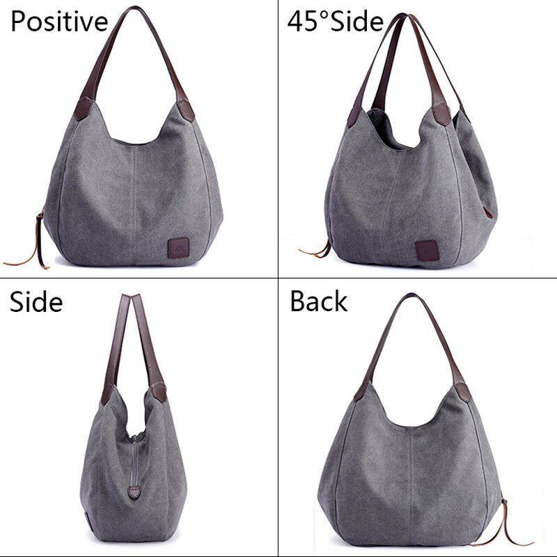 Women's Canvas Handbags Female Hobos Tote Messenger Bags Single Shoulder Bags Vintage