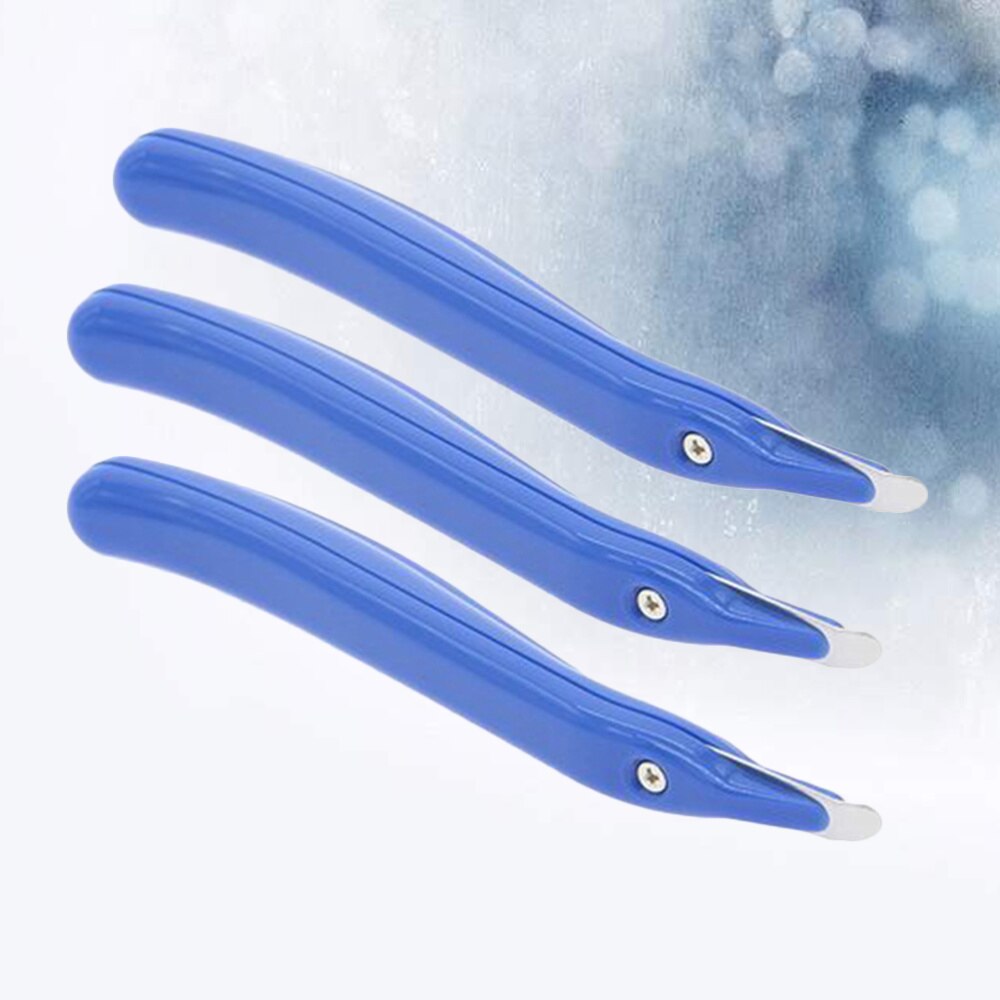 3 stuks universele naaldverwijderaar, arbeidsbesparende nietjesverwijderaar, plastic handzame nagelverwijderaar zonder logo (blauw): Zoals weergegeven