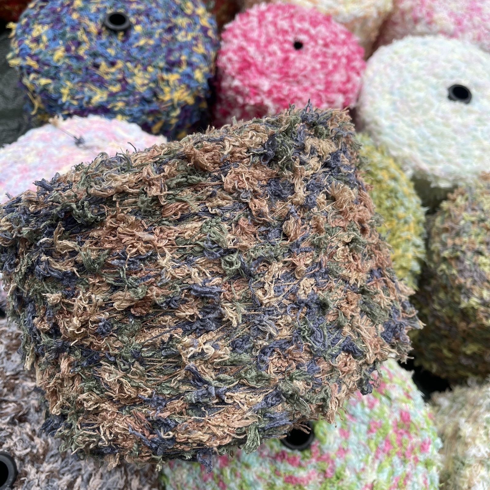 500g de hilo destacado de ganchillo, hilo de frijol de plumas de palomitas de maíz, suéter suave y cómodo, bufanda, abrigo, bolsa, hilo mixto, hilo tejido a mano: Lavanda