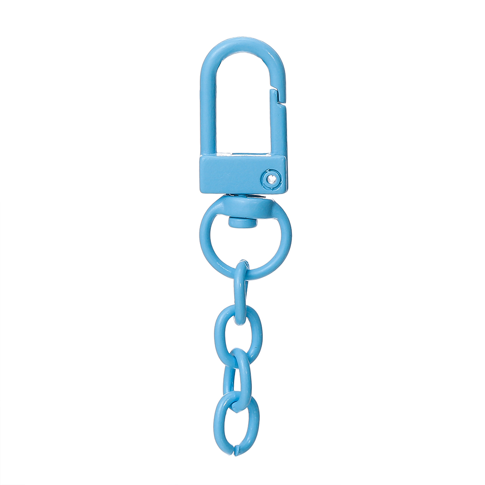 10pcs/lot Keyring Lobster Clasp Spring Buckle With Chains Colored Keychains For DIY Jewelry Making Key Ring Hooks Bags Buckle: green