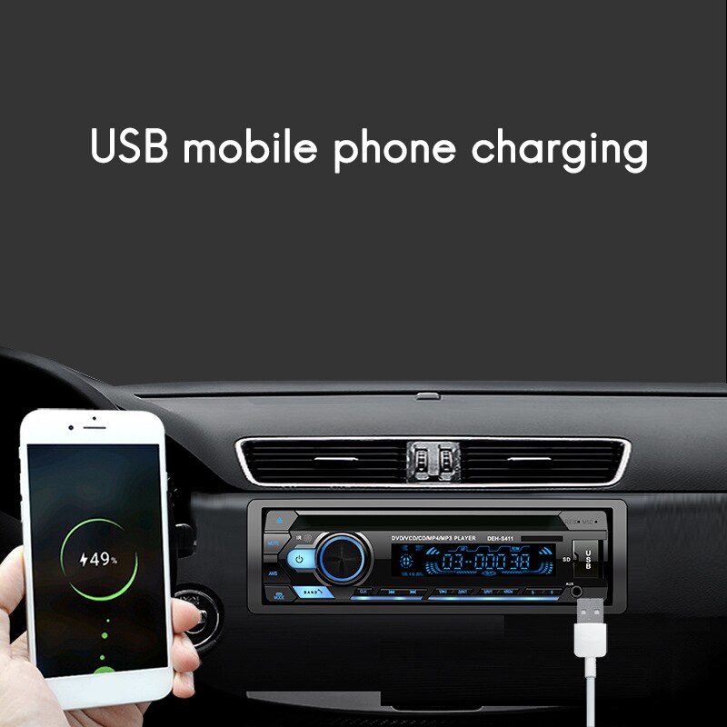 -Universal 1 Din Bluetooth Car Stereo MP3 Player Autoradio CD VCD DVD AUX USB FM Radio Auto Audio Car Player