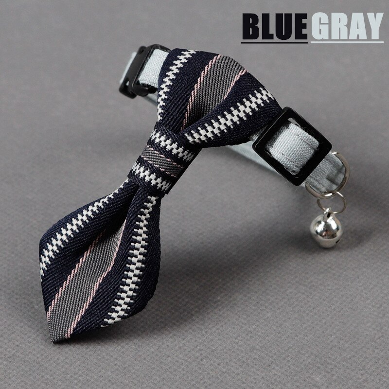 1 stücke Haustier Katze Welpen Kragen Kätzchen Verband Binden Sicherheit Bowtie Mit Glocke Einstellbare Schnalle Kätzchen Welpen Haustier Leine Ebene zubehör