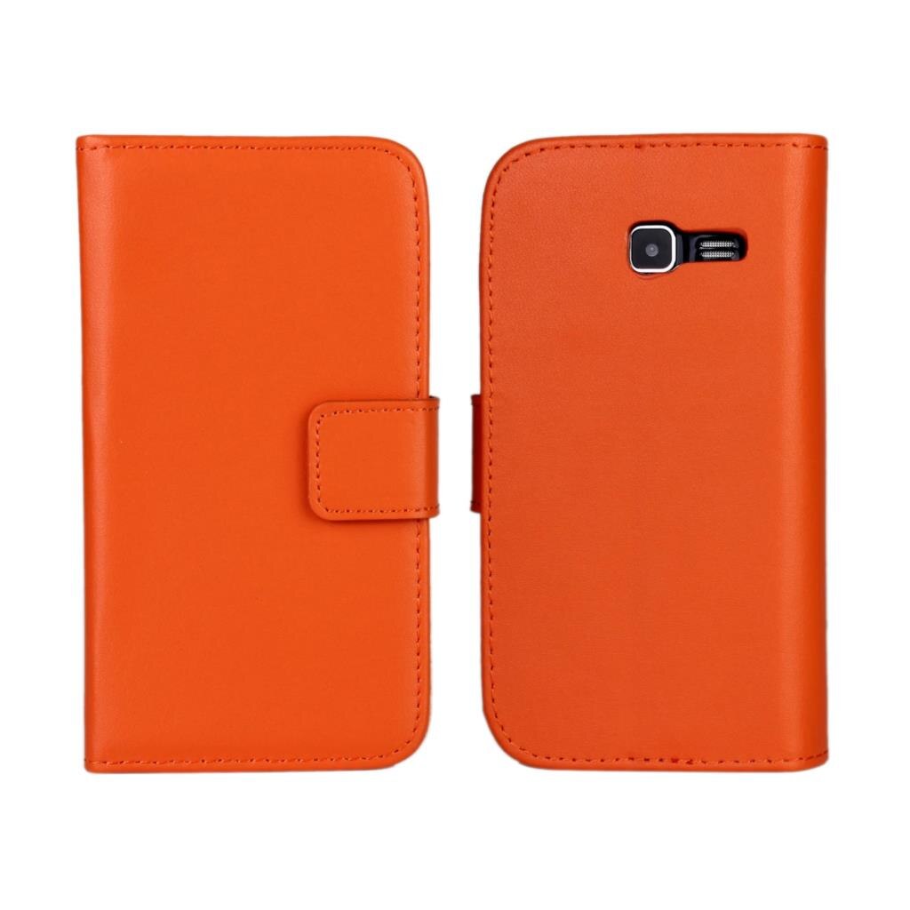 S7390 Card Holder Holster Wallet case For Samsung Galaxy Trend Lite S7390 Magnetic Flip Cover Leather case Retro Phone bags: Orange