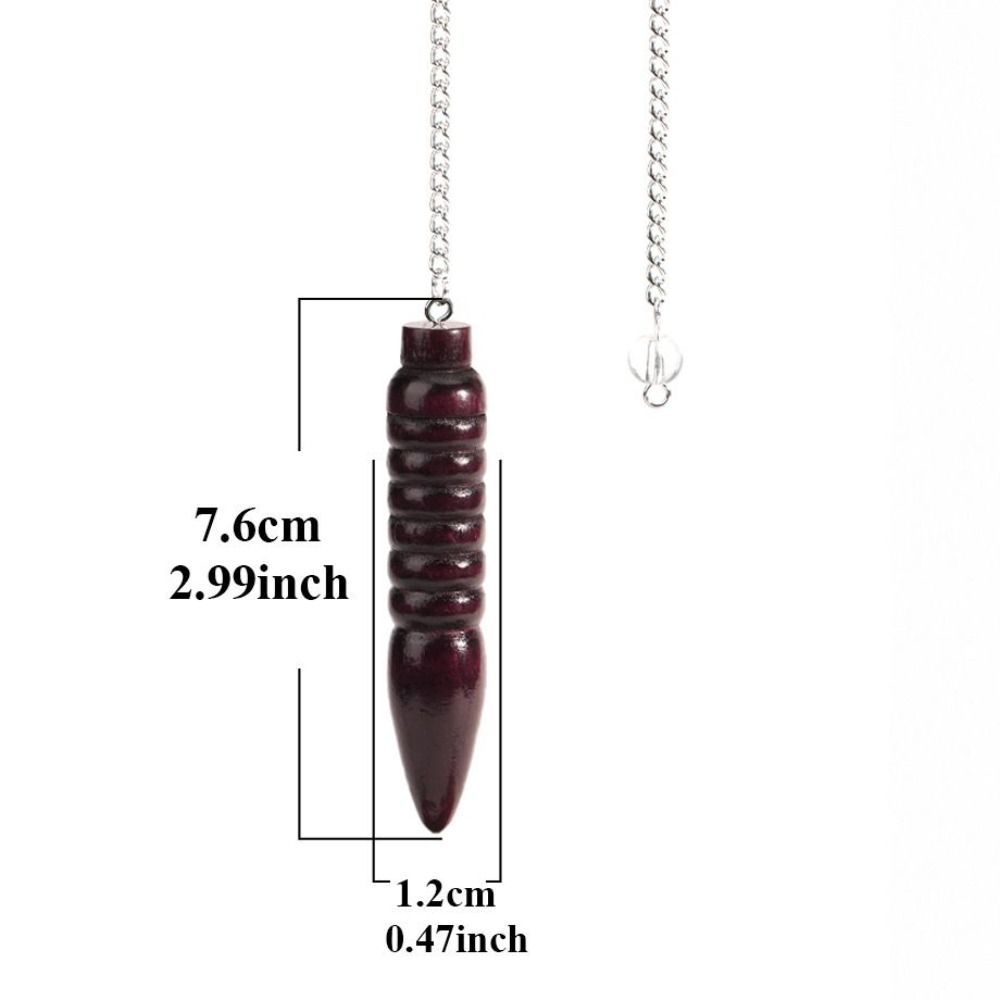 Pêndulo De Madeira Natural para Adivinhação, Radiestesia Pêndulos De Madeira Egípcia, Radiestesia com Corrente, Reiki Espiritual, Novo: Banhado a ródio