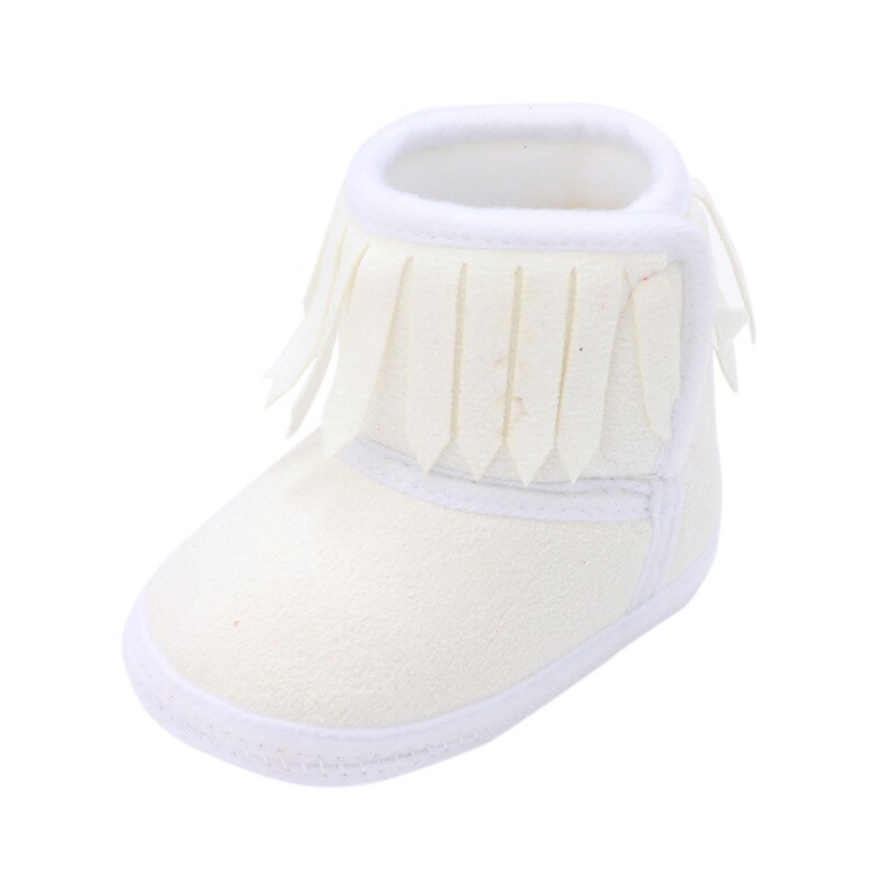 0-18M Baby Meisjes Schoenen Warm Kwasten Pasgeborenen Laarzen Snowboots Peuter Solid Fringe Laarzen Winter Warm schoenen: JM0227W / M