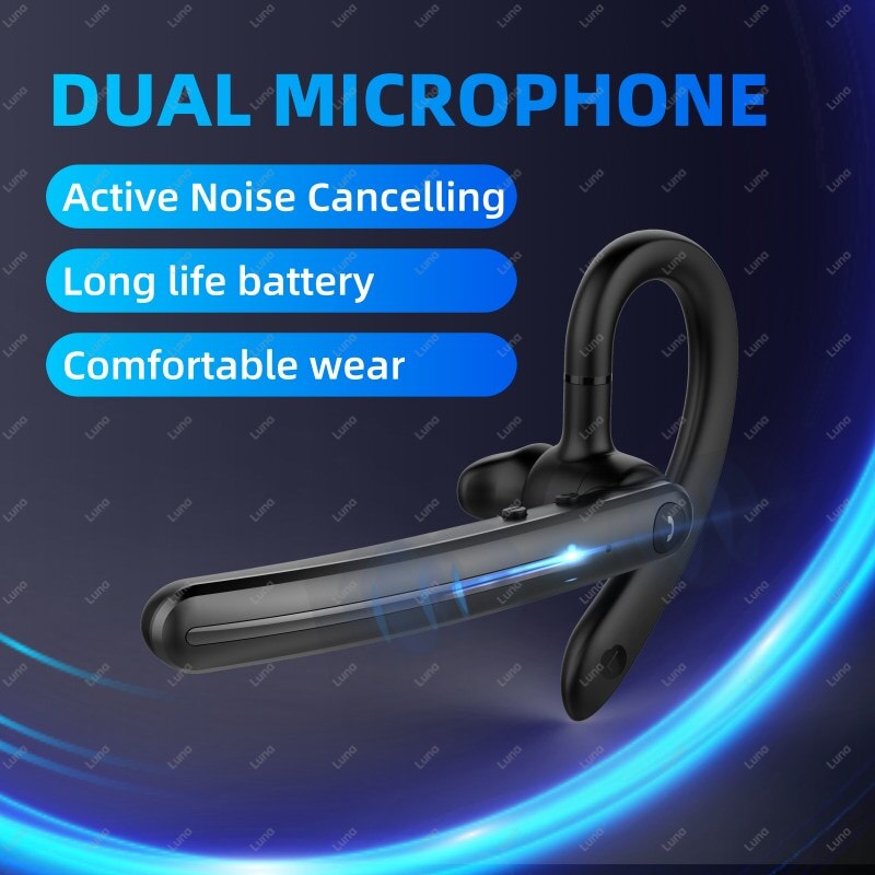 OhrbüGel-Headset Drahtlose Bluetooth-kompatibel Kopfhörer mit Zwei Micphone Lärm abbrechen Reduktion Ohr Handys Mic Volumen Kontrolle