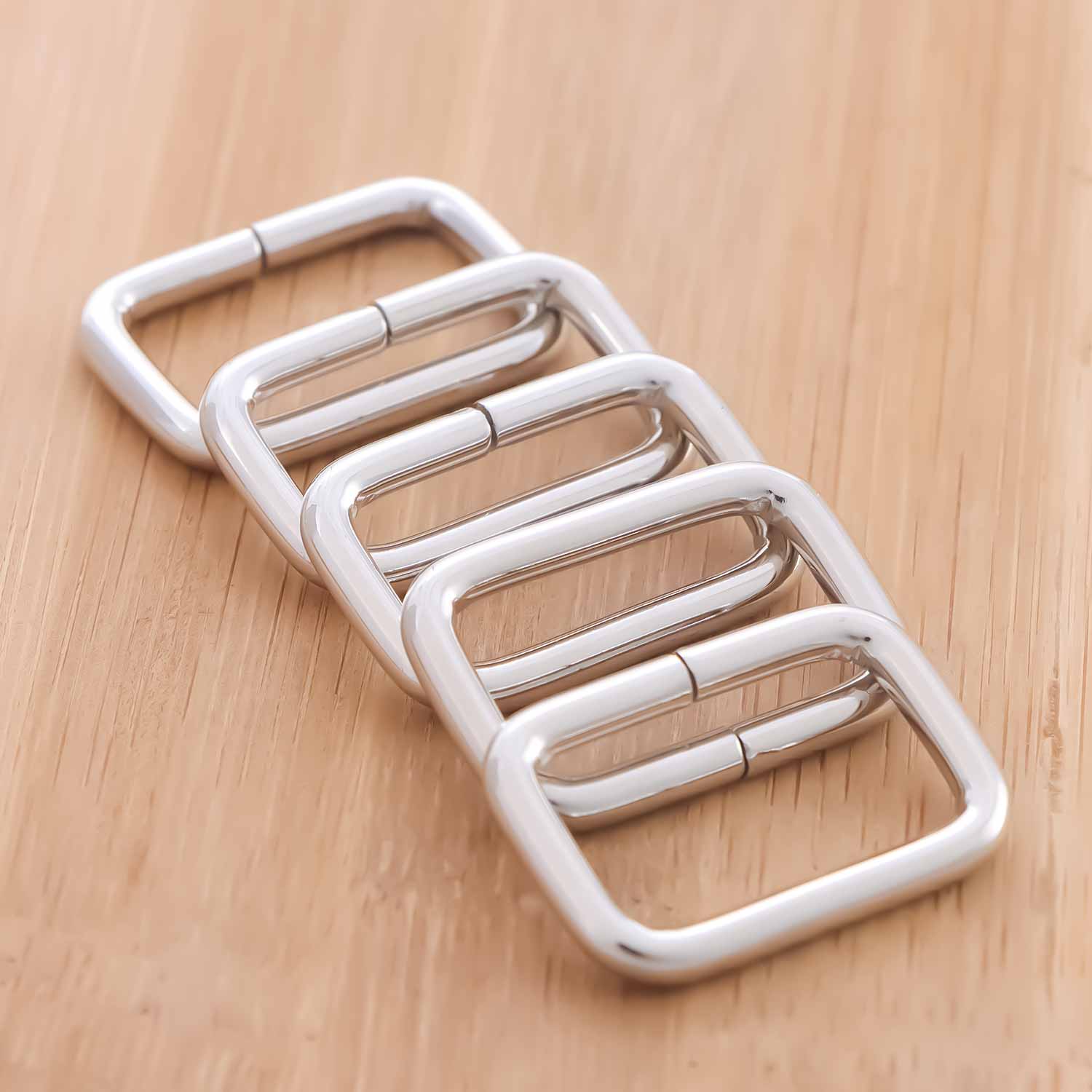 5 stks Metalen Rechthoek Ring Singels Gesp Metalen Ringen voor Tas Portemonnee Ring voor Riem Riemen Gespen Vierkante Ring: XL / Zilver