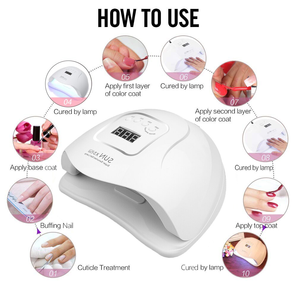 SUN 5 X Plus-Lámpara LED para uñas, lámpara de 36 secador de uñas LED con pantalla LCD de 80W para esmalte de Gel y manicura, temporizador con Sensor automático