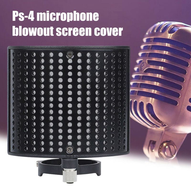 Microphone Isolation Shield Adjustable Angle Sound Absorber Foldable Cover Wind Screen