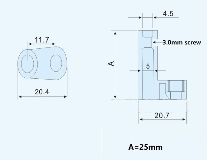 50pcs 25mm height Nylon Plastic round Standoff Spacer support Mounting Feet with M3 screws circuit mainboard RC Model pcb black