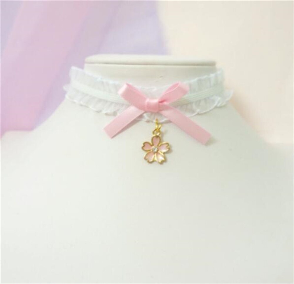 Süße kreuz anhänger bownot Halsband Harajuku Nette Lolita Band Kette Cosplay Frauen Halskette B972: style 10