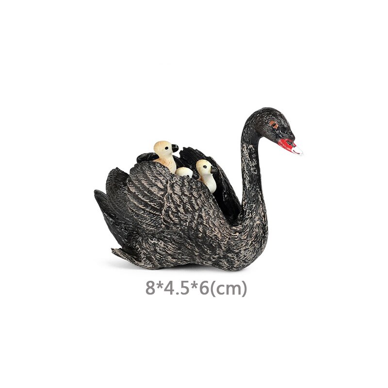Wild Jungle Zoo Animal Model Malayan Tapir Anteater Koala Pangolin PVC Collection Model Action Figure Kid Educational Toys: Swan