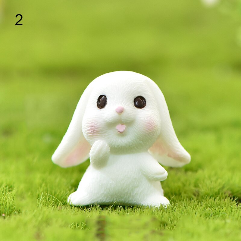 Miniaturedekoration sød dyr tegneserie kanin gulerod kanin hus sød kanin havearbejde plante harpiks tilbehør hks 99: 2