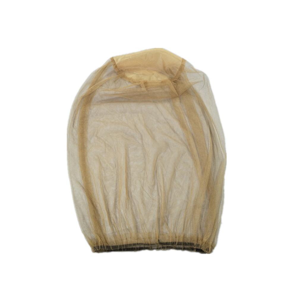 Filet anti-moustiques pour voyage, camping, casquette, chapeau anti-insectes, filet de tête, filet de protection du visage: Beige