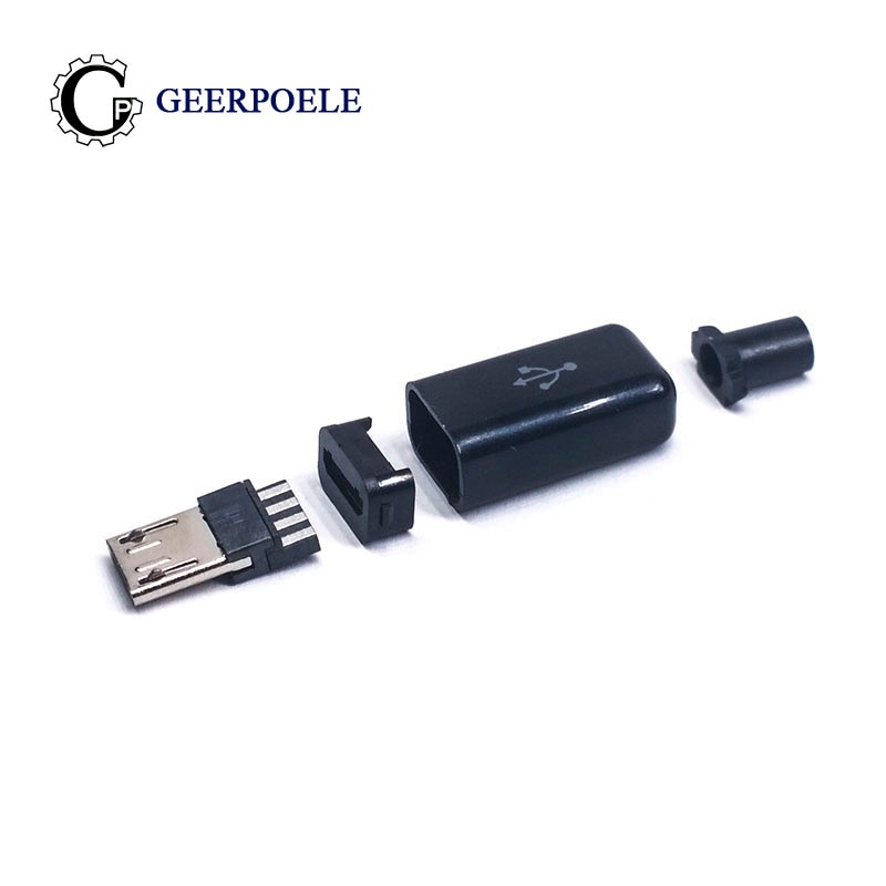 Conector Micro USB macho de 5 pines, Conector Micro USB, conector de carcasa de plástico, terminales de enchufe