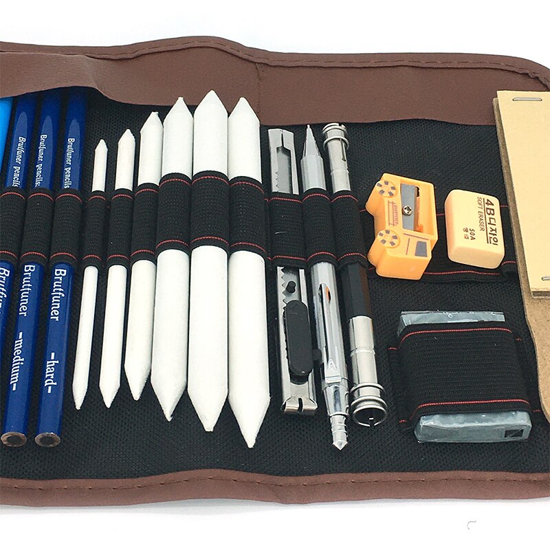 Professionele 28/38Pcs Schets Potlood Set Schetsen Houtskool Tekening Kit Hout Potlood Zakken Voor Schilder Scholieren Art levert