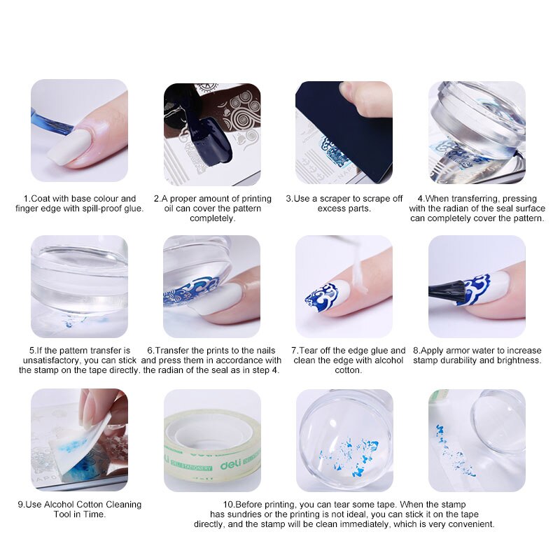 Saviland Gel Vernis pour Nail Stamping Plaques Timbre Nail art Modèle Gel Polonais pour Ongles Stemping bricolage Nail Joint Racleur