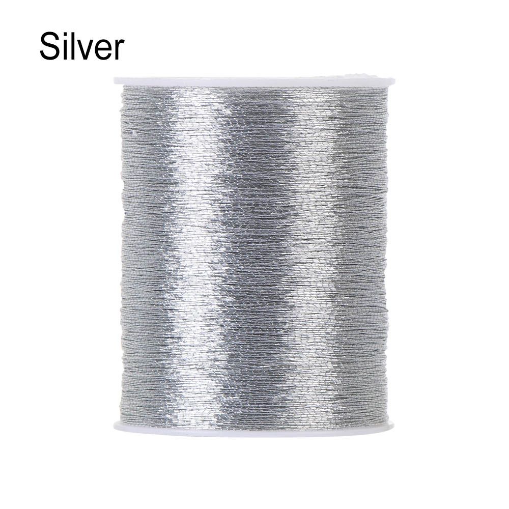 100 metres Spool Crafts Handmade DIY Embroidery Thread Cross Stitch gold wire Sewing Machine: Silver-100m
