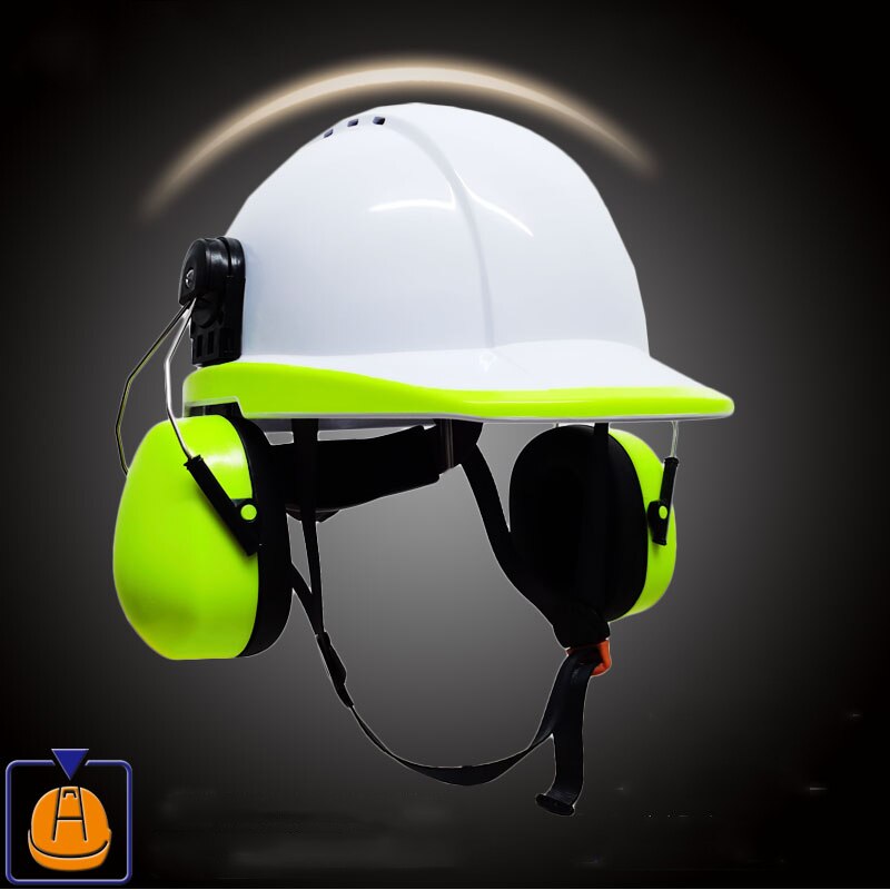 Hard hat with ear protector anti-noise protective helmet Anti-impact construction safety helmet work cap