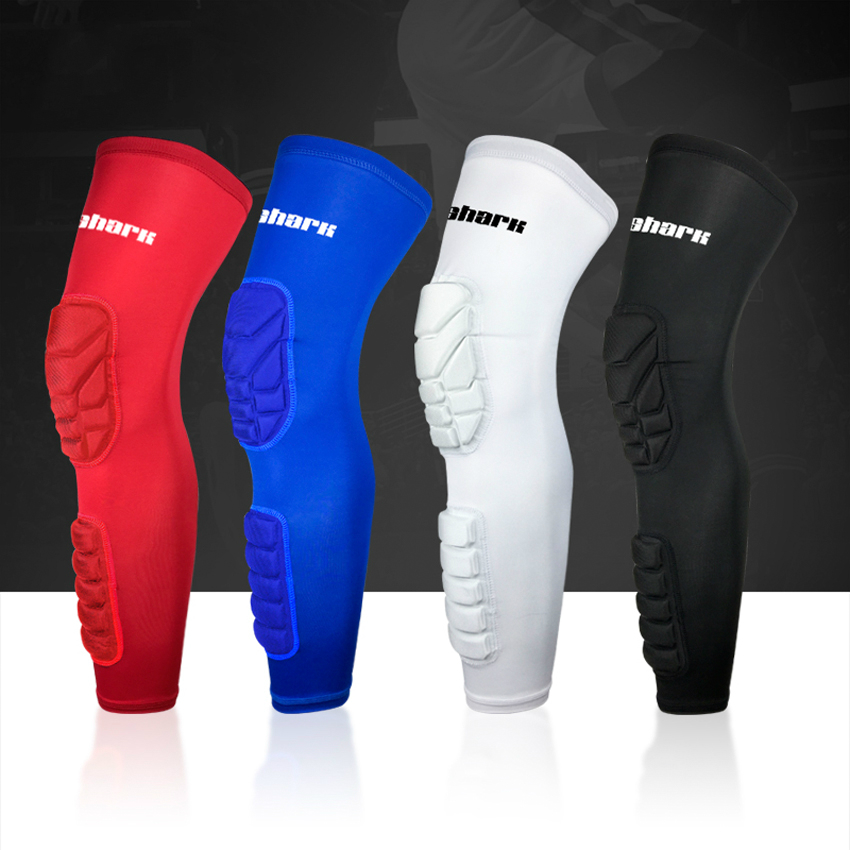 Rodilleras de compresión para hombre y mujer, rodilleras largas de baloncesto, panal de abeja, deportivas, para fútbol y gimnasio, 1 par