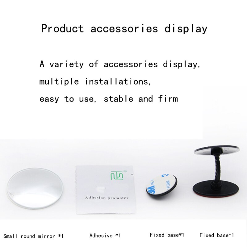 One Pieces Car Rear View Small Round Mirror Glass Door Side Assisted Reversing Large Field Of View Without Border Multipurpose