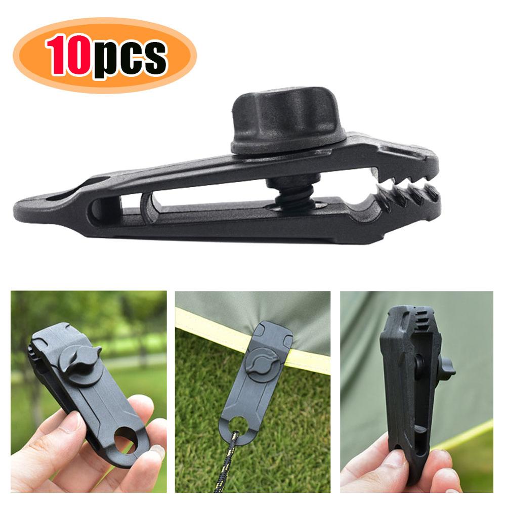 10pcs tent hike tarp clips Durable Premium Lock Grip Canopy Clamp for Awnings Camping Tarps Caravan