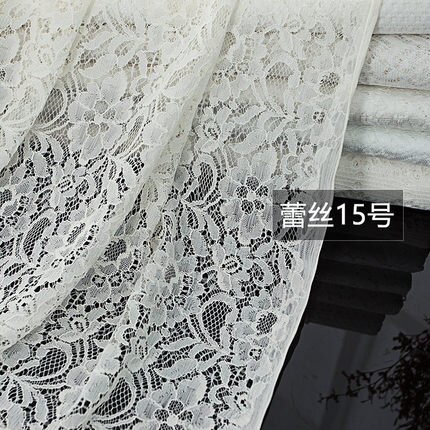 100cm * 140cm / Piece, White Embroidery Lace Cloth, Summer Dress Curtain, Wedding Dress Fabric, DIY Handmade Material: 18