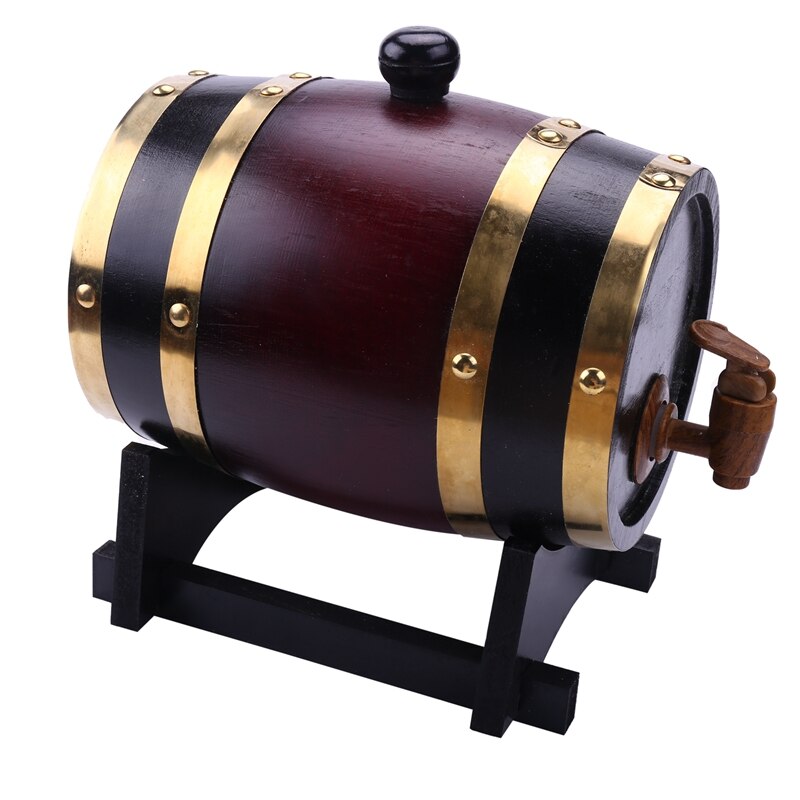 1.5L Tonneau En Bois En Bois Bière Brassage Outils Robinet Machine À Eau Pot de Vin Mini Tonneau Bar à Bière Baril: A