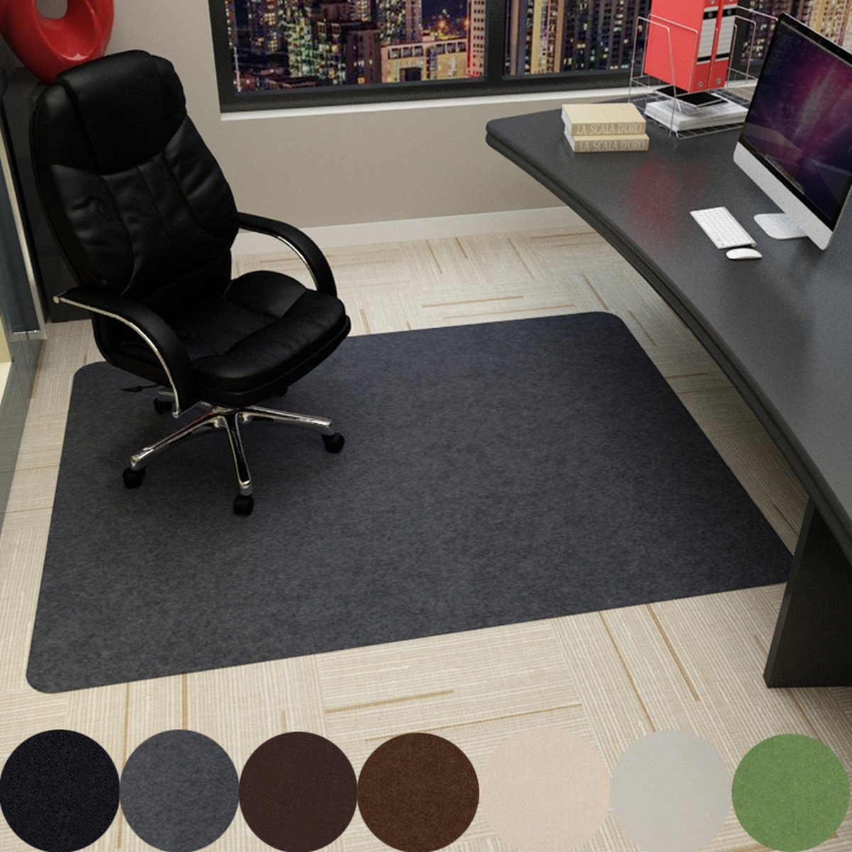 Office Swivel Chair Mat Self-adhesive Non-slip Floor Mat Desk Floor Mat Swivel Gaming Chair Wooden Floor Protection Pad