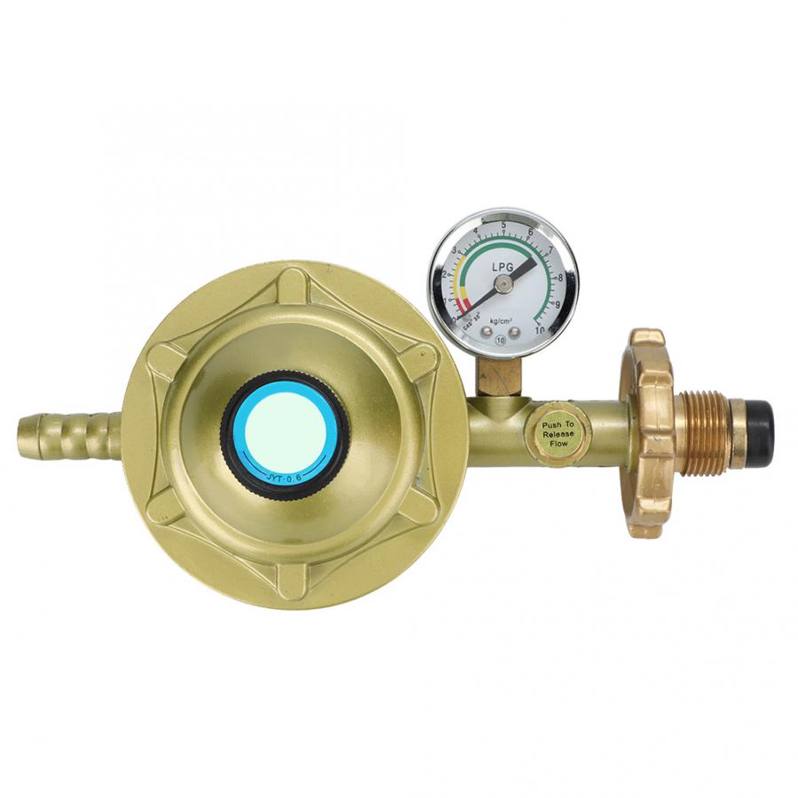 Universal Household Bottled Liquefied Petroleum Gas Pressure Regulator Valve with Gauge Gold Gas Stove Accessories