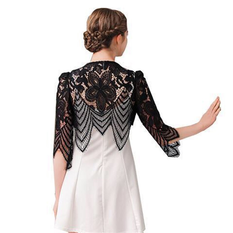Half Sleeve Bridal Kant Wraps Sjaals Bruiloft Jas Vrouwen Bolero Avondfeest Jurk Capes