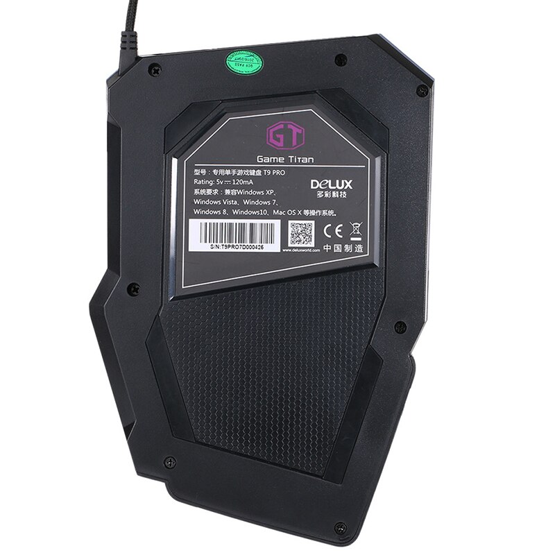 Left Hand Programmable Keys T9 Pro wired keypad Single Handed Game keyboard one hand Ergonomic Gaming Keypad For PUBG PC Laptop