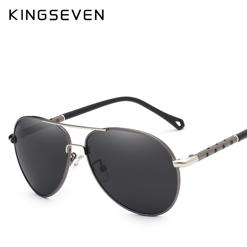 KINGSEVEN Brand Pilot Sunglasses Men and Women Polarized Mirror Hollow Frame UV Glass Goggles For Driving Fishing N7866