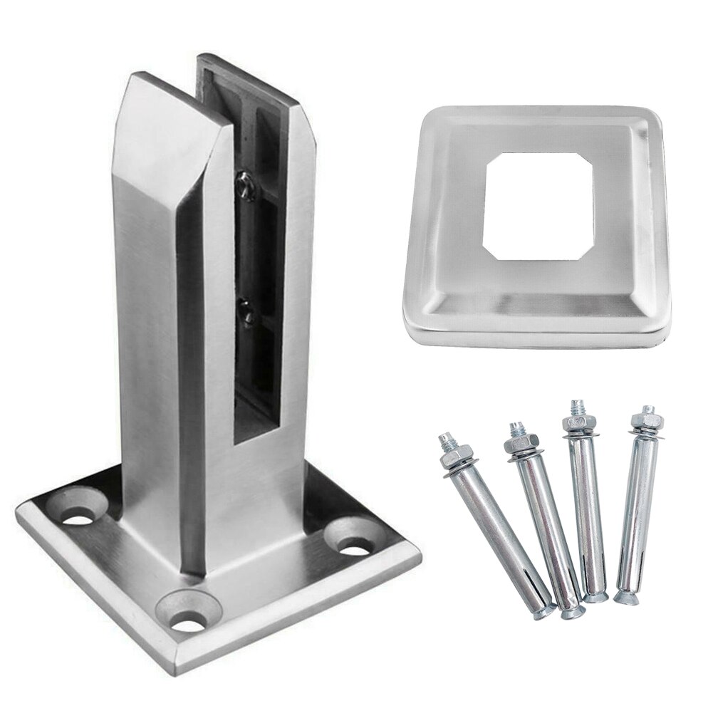 Heavy duty rustfrit stål glas pool hegn klip gulv glas stativ faste beslag klemme bjstore