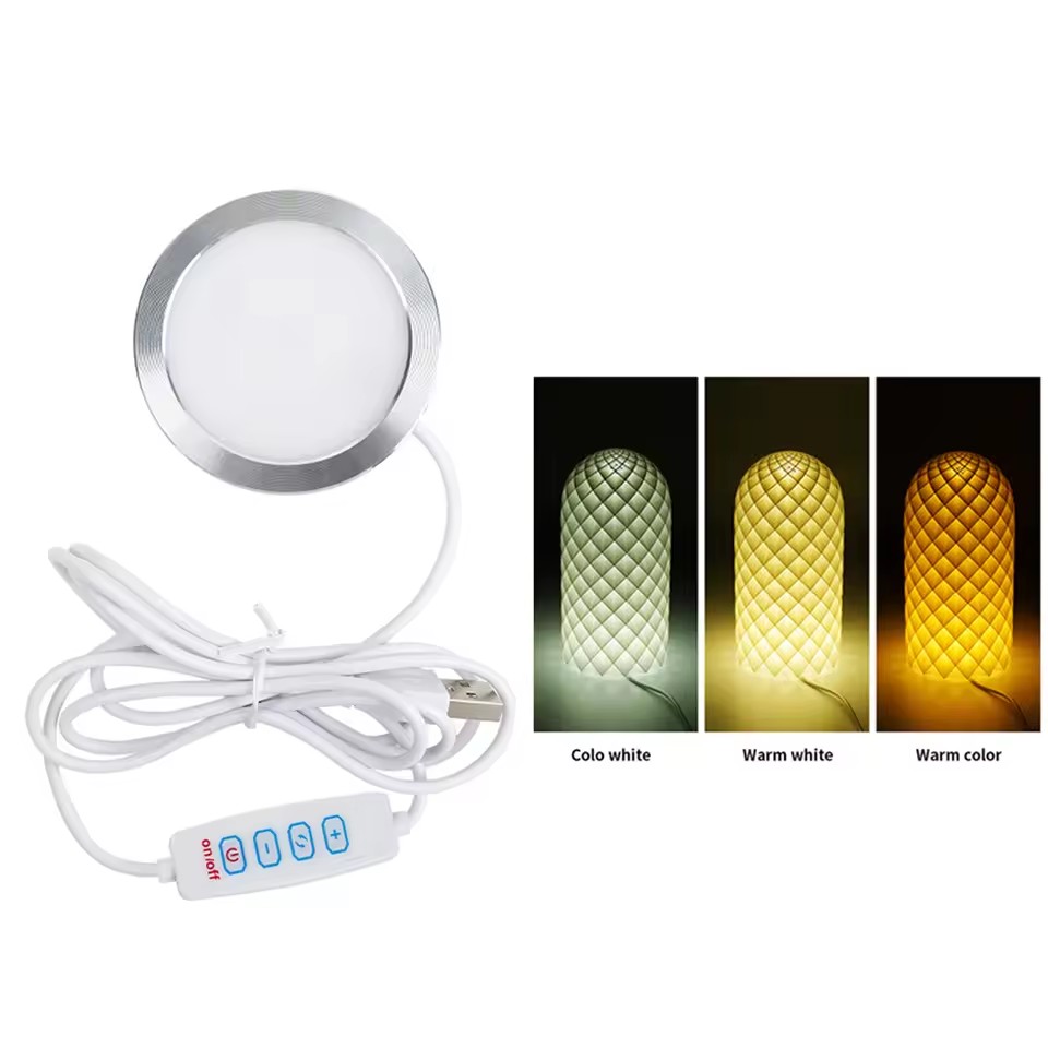 3D Printer LED Lamp Kit 001,For Bambu lab A1/A1mini/P1S/P1P/X1C Makerworld Maker's Supply Hardware kit 5V USB Powered,Warm Light: 1.6mm / WHITE