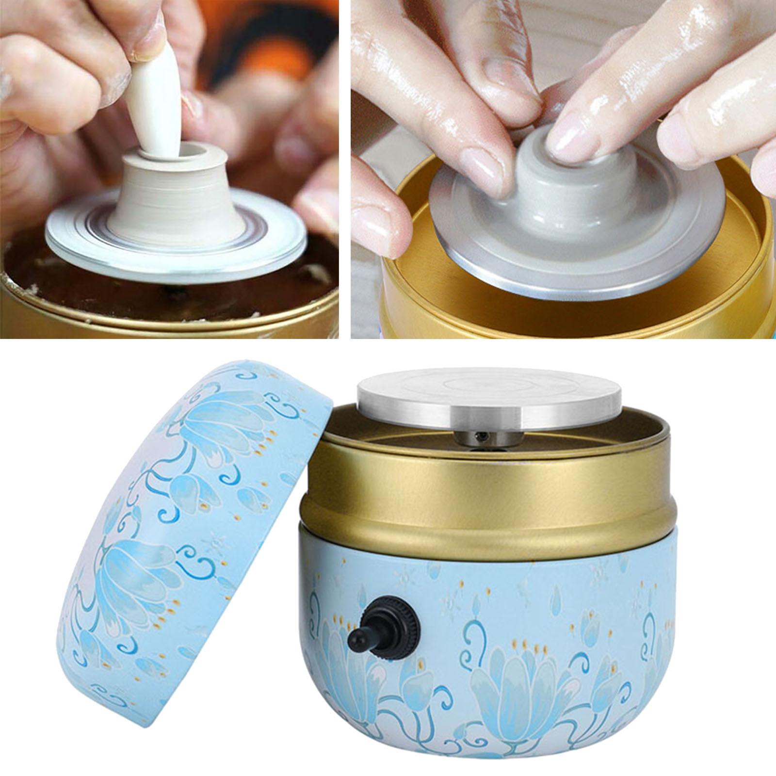 4 Colors Metal Electric Pottery Wheel Rotating Turntable 0-1500r/min Low Noise Machine Shaping Tool for Beginners Art Crafting