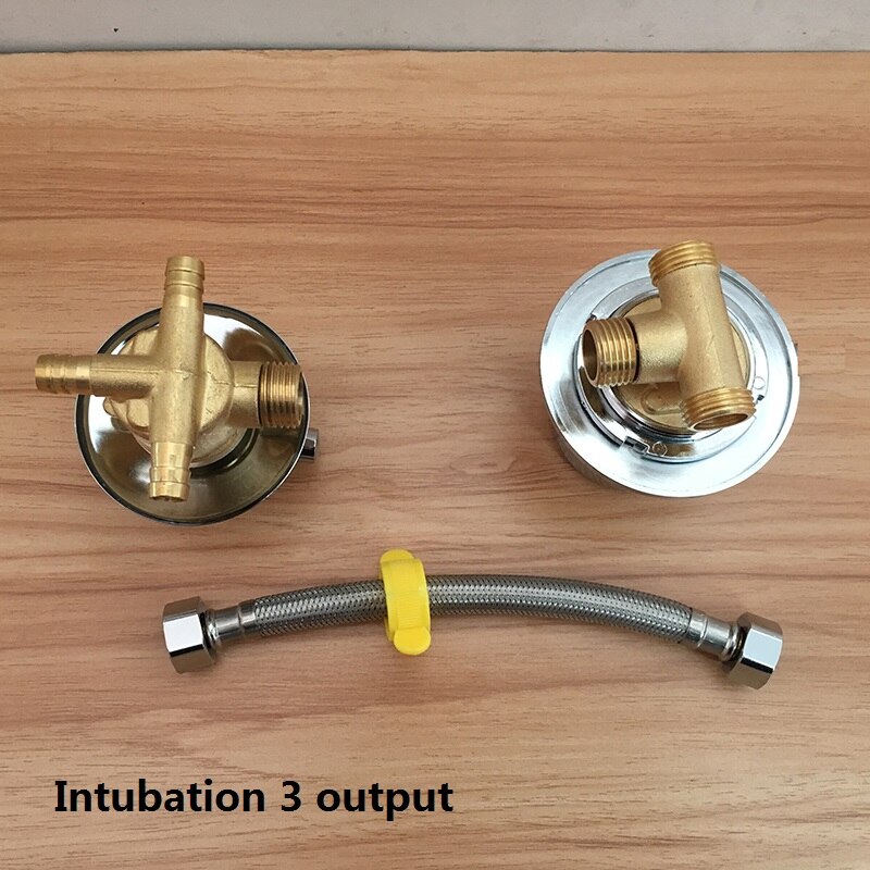 MTTUZK badrandcombinaties 2/3/4/5 Manieren water outlet messing douche tap schroef of intubatie split douchecabine douche mengkranen: set D 3 output