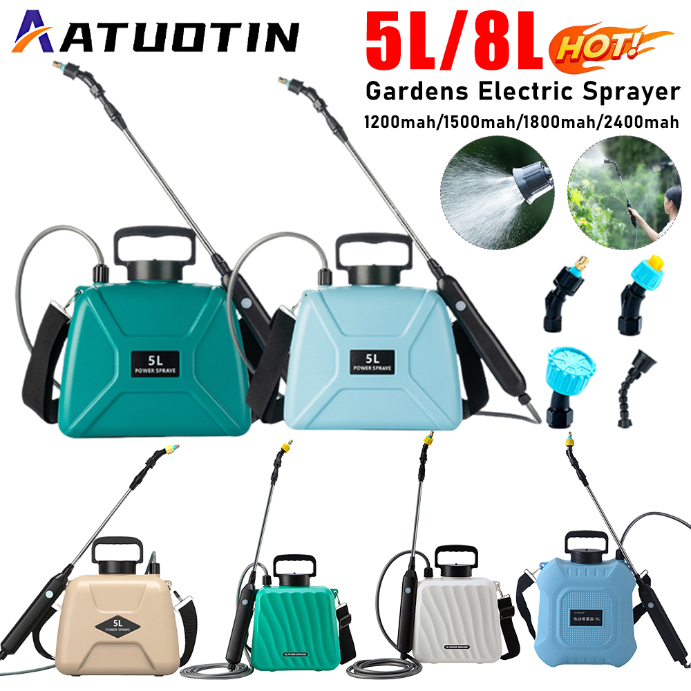 5/8L Gärten Elektrische Spritzgerät Garten Spritzgerät Schulter Automatische Garten Pflanze Spritzgerät Zerstäubung Bewässerung Blumen Bewässerung Zu