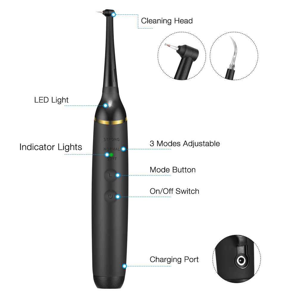 Tandfläckar verktyg dental scaler tandsten tandsten plackborttagning el sonic: Default Title