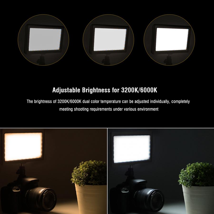 160 led studio video lys mini fotostudio kamera lys fotografisk belysning led lampe 6000k til canon dv videokamera
