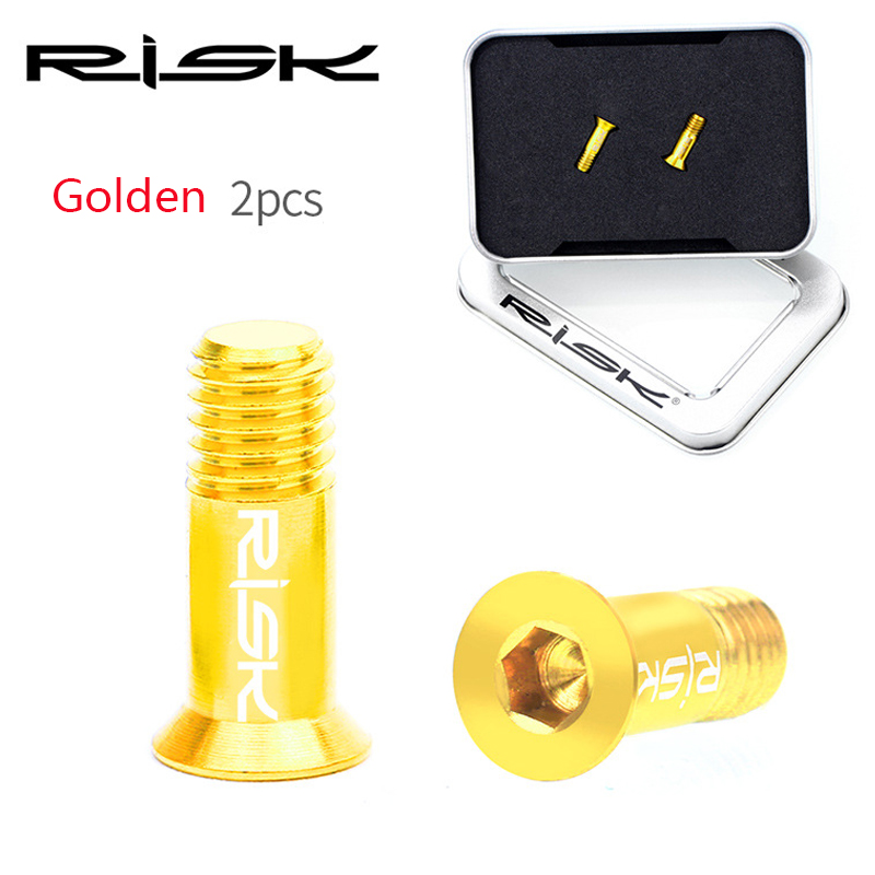 Riski 2 kpl  m5*14.2mm titaani-ti metalliseospultit polkupyörän takavaihtajalle jockey pyörä mtb pyörän ohjausrulla ruuvit  m5 x 14.2mm: Kultainen