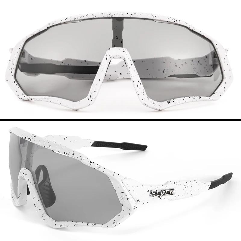 Scvcn Photochromic Glasses Cycling Sunglasses UV400 Women Sports Running Eyewear for Men Cycl Road Mountain Bike Bicycle Goggles: Yellow